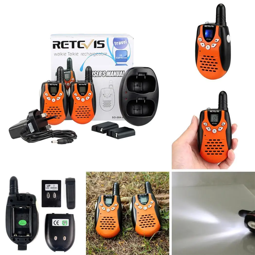 

2Pcs Children Wireless Flashlight Rechargeable 2 Way Radio Kids Walkie Talkie 22(FRS and GMRS), 8 Channel(PMR)