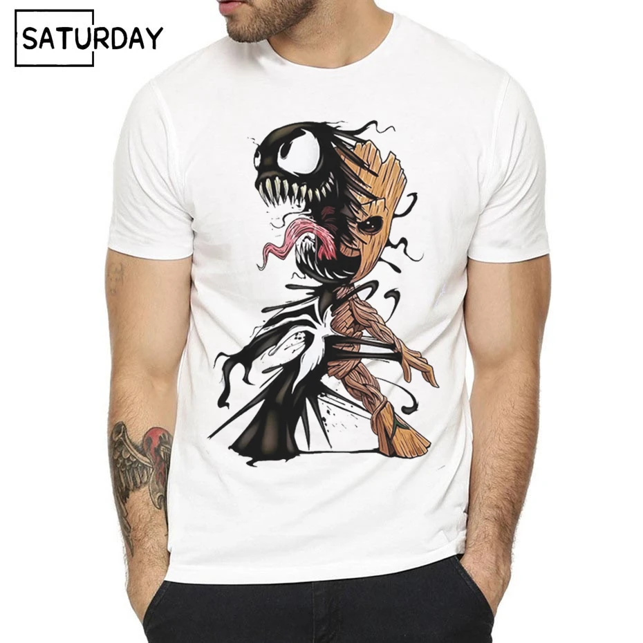 

Men's Venom Harajuku T-shirt Women Spiderman Summer T-shirt Boy Print Tshirt Anime T Shirt Brand Clothing White Color Tops Tees