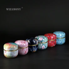 Wizamony Малый чай может канистра Красочные для чай нержавеющая сталь герметичные Caddy путешествия Auminum сплав