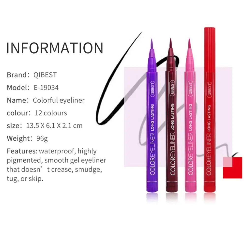 1PC 12 Colors Eyeliner Liquid Waterproof Easy To Wear Make Up Matte Eyeliner 1PC 12 Colors Eyeliner Liquid Waterproof Easy To Wear Make Up Matte Eyeliner