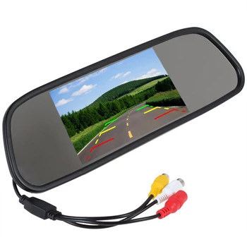 

5 Inch Color TFT LCD Car Rearview Mirror Monitor 5" DC 9V~36V Car Reverse Backup Mirror Monitor Screen for Rear View Camera DVD