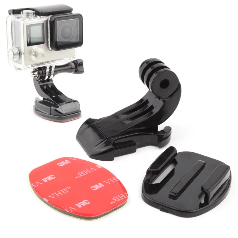 

QIUNIU For GoPro Flat Adhesive Mount Bracket with Sticker + J-Hook Buckle for GoPro Hero 6 5 4 3+ 3 2 1 for SJ4000 for Xiaomi Yi