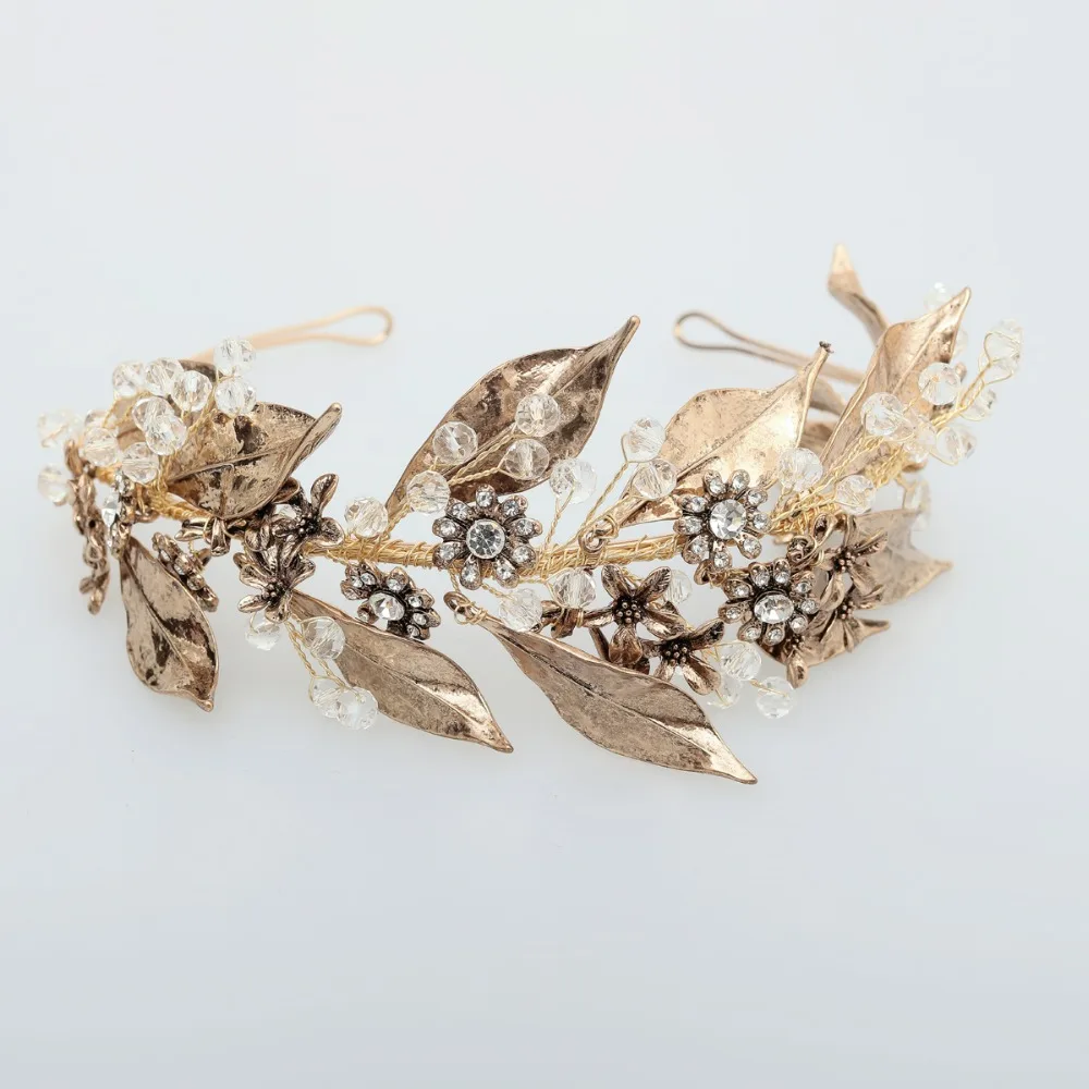 Aliexpress Buy Vintage Gold Wedding Headband Handmade Rhinestone 