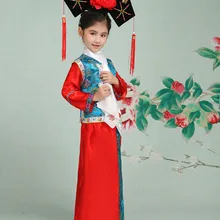 Древней китайской костюм принцессы для девочек детская одежда цинской династии одежда принцессы Детское платье в китайском традиционном костюме