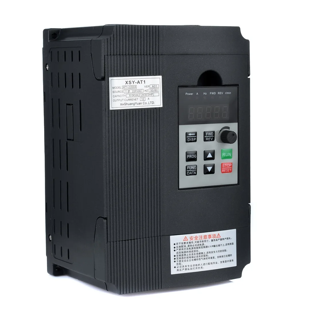

1pc Single Phase Variable Inverter 2.2KW 3HP Frequency Drive Inverter VSD VFD PWM Control 195*130*100mm For Motor Speed Control