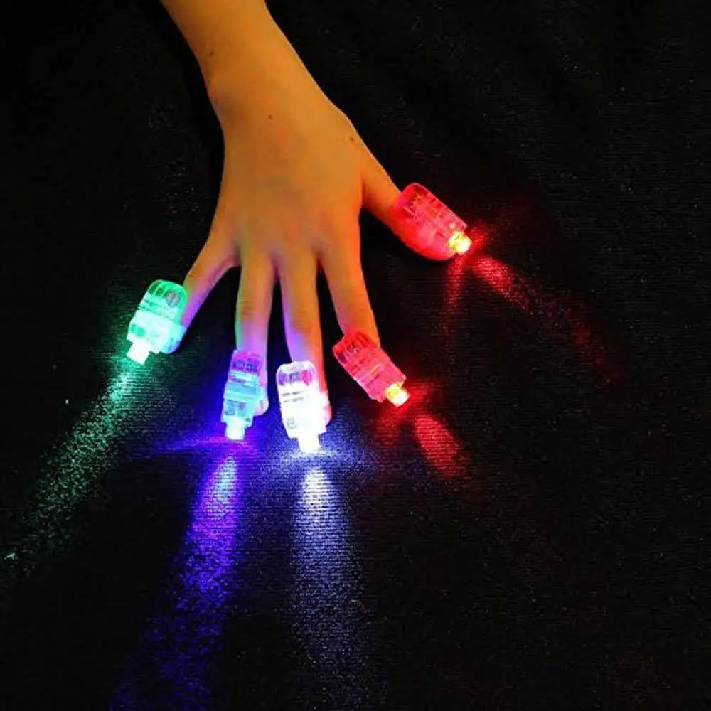 Generic Bling Красочные 4 шт. светодиодный лампы на пальцы супер яркие пальчиковые фонарики Rave Finger огни детский подарок детские игрушки