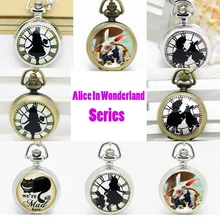 Винтажное ожерелье с подвеской в виде карманных часов Алисы в стране чудес с кроликом котом Алисой. 2,7 см