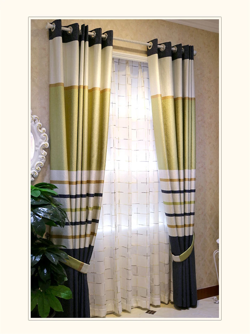 Современные Простые полосатые Роскошные шенилловые занавески с высоким затенением для гостиной/отеля, занавески на окна, спальни, кухонные оконные шторы