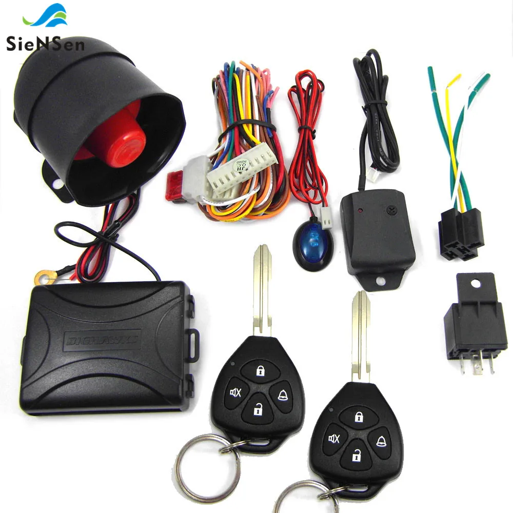 

SieNSen Set of Alarm Systems Car Auto Remote Central Kit Door Lock Locking Vehicle Keyless Entry System With Remote M802-8123