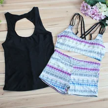 Вечерние купальные костюмы со съемным нагрудным подкладом, три жилета+ брюки+ жилет, танкини, Раздельный купальник