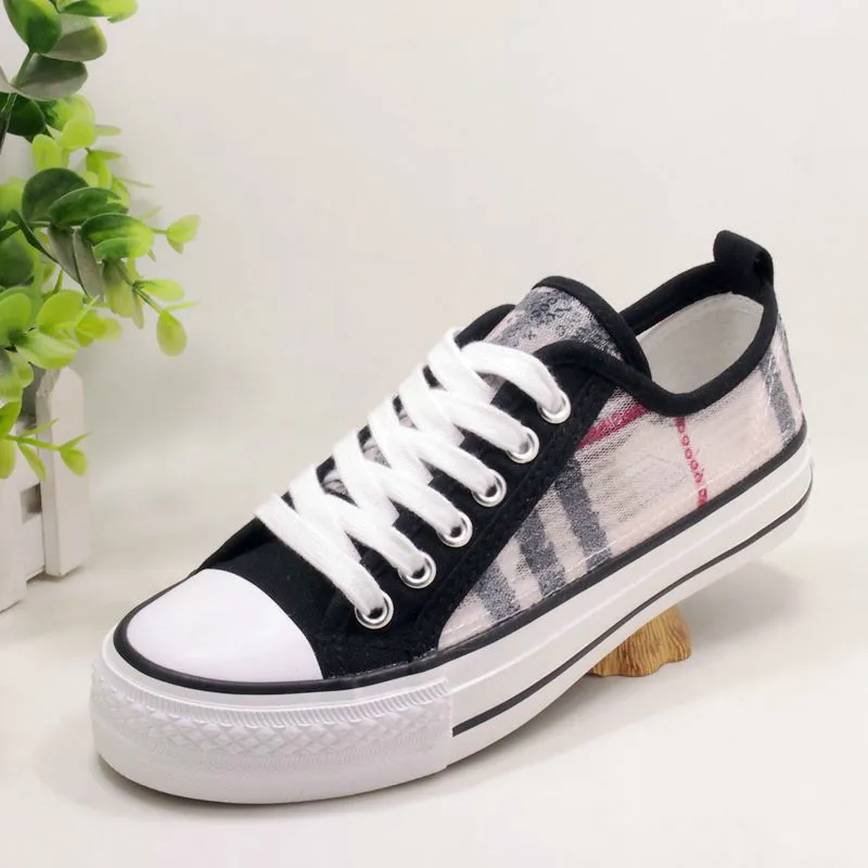 

Hot 2019 New Autumn Plaid Canvas Shoes Women Lace Up Comfortable Breathable Womens Sneakers Fashion Walking Shoes Women w3-32