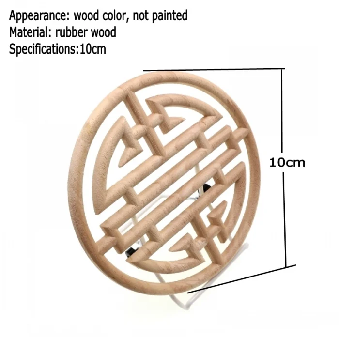 RUNBAZEF китайский стиль винтажная Цветочная резная аппликация деревянная резьба наклейка мебель рама двери шкафа домашний декор ремесла - Цвет: 10cm