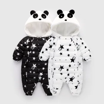 

Winter Printing Star Panda Baby Rompers Overalls Body Clothes Jumpsuit Newborn Girl Boy Duck Down Snowsuit Kids Snow Wear