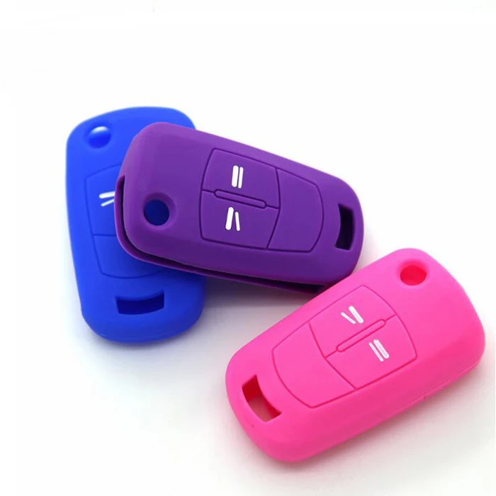 

PREISEI 30pieces/lot 2 buttons Car Key Silicon Shells For Opel Astra Flip Remote KEY Protector Bag