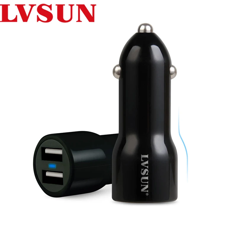 Автомобильное зарядное устройство LVSUN Mini USB адаптер с двумя портами для iPad/ iPod/ iPhone