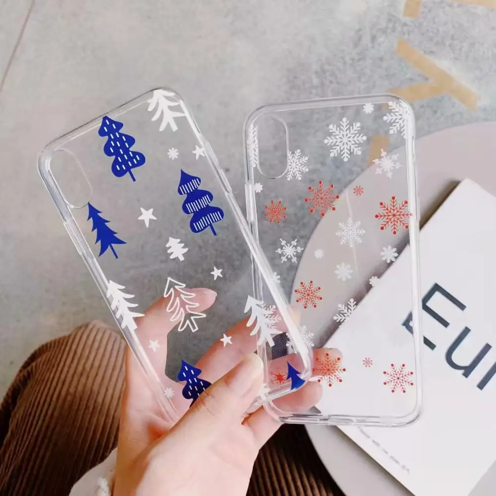 (4)_JONSNOW Painted Case for iPhone 8 7 7 Plus 6 6s Plus Christmas Tree Snowflake Soft Silicone Phone Cover for iPhone X XR XS Max