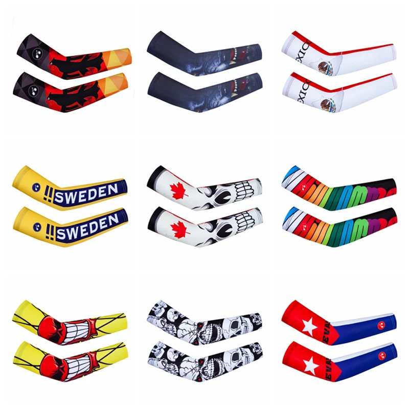 

Sweden Mexico Cycling Arm Sleeve Warmer Men Sun Protection MTB Bike Arm Cover Basketball Germany Russia Sport Bicycle Oversleeve