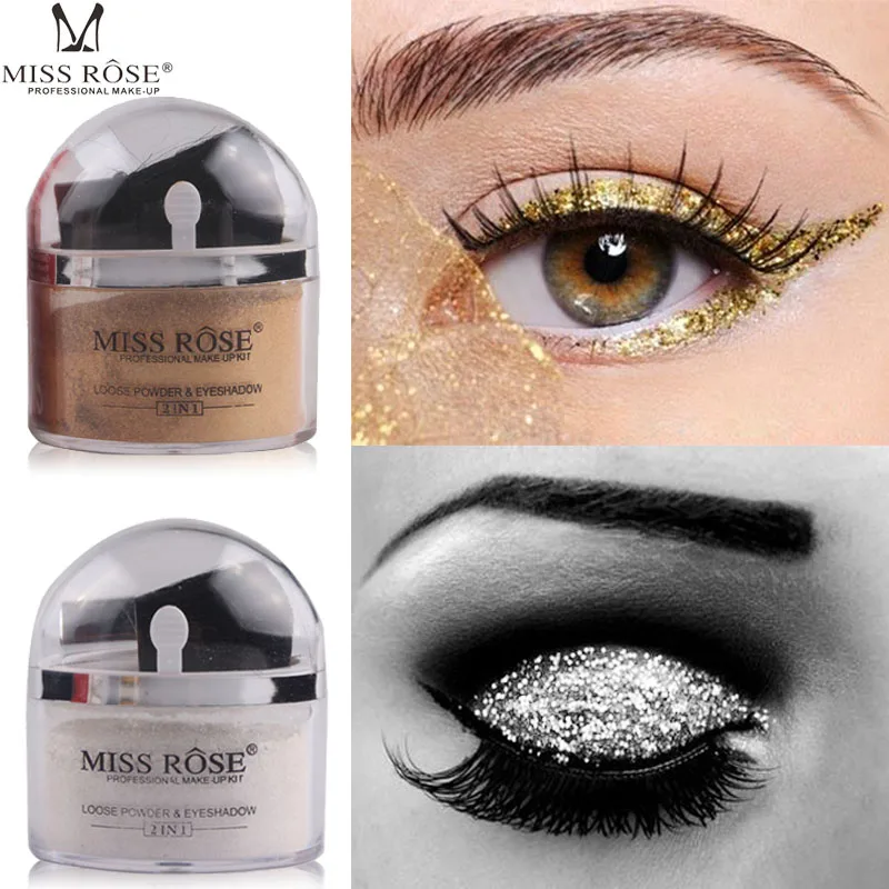 

MISS ROSE Gold Powder Silver Eyeshadow Repairing Stereo High Gloss Powder Makeup Lasting