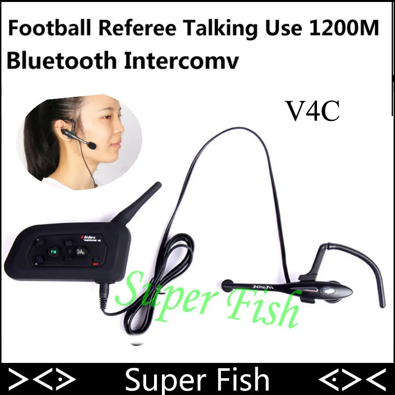 

Vnetphone 1200M 4 User To Speak At The Same Time Intercom Football Referee Headset Full Duplex Bluetooth Intercom V4C Interphone