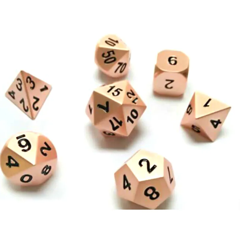 

1 Set Shiny Metal Dice 7 Dices D4 D6 D8 D10 D% D12 D20 For Board Games N10 dropship