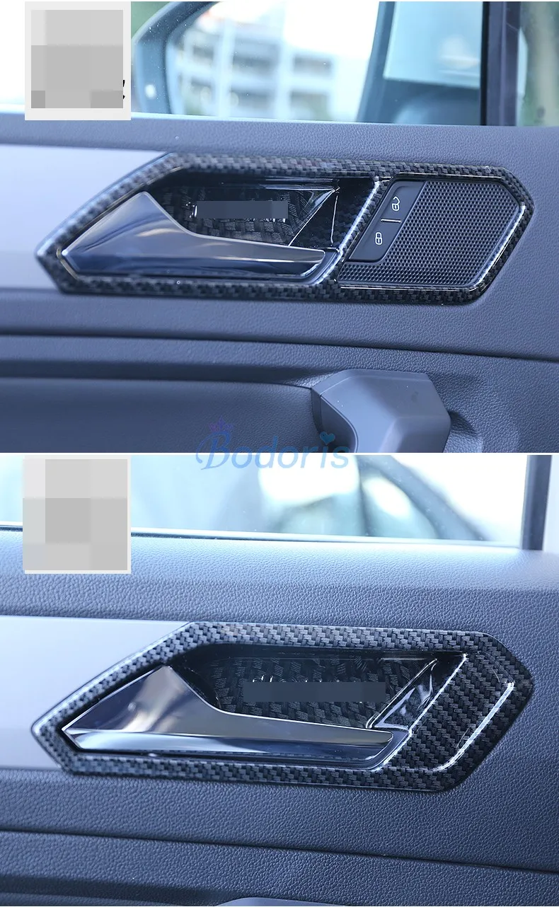 Углеродное волокно цвет межкомнатные дверные ручки чаши вставка отделка хром автомобиль Стайлинг для Volkswagen VW Tiguan L аксессуары