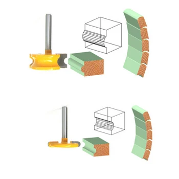 

Wholesale 2 pcs 1/4" Shank 1/4" Diameter Flute and Bead Router Bit Set wood cutter woodworking bits wood milling cutter