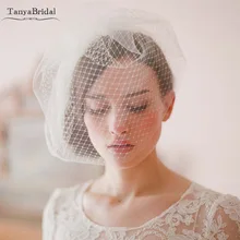 Два слоя Большой отверстие Тюль лицо вуали элегантные аксессуары для свадьбы свадебный Фата с расческой DV001