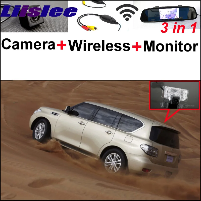 

3 in1 Special Rear View Camera + Wireless Receiver + Mirror Monitor Easy DIY Parking System For Nissan Patrol Royale 2010~2015