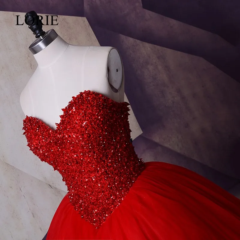 Лорие кристаллами красное свадебное платье Robe de soiree courte 2017 лиф сердечком с