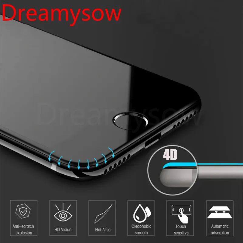 Kopen 4D Gebogen Rand Volledige Cover Screen Protector Voor iPhone 6 7 6 s Plus Gehard Glas Voor iPhone 8 Plus X 10 Xr Xs Max Gehard Film