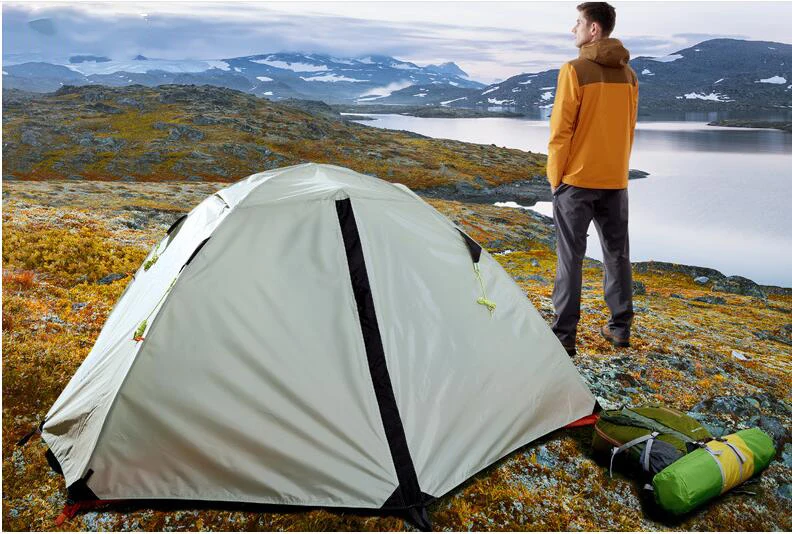 2 человека палатки для кемпинга 2-слойный 210 т полиэстер Ультра Светильник палатки профессиональный открытый рыбалка охота зимние палатки