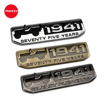 

Noizzy 1941 Willys 75 Year Car Fender Badge Auto Emblem Tuning for Jeep Grand Cherokee Accesssories Renegade Wrangler JK Compass