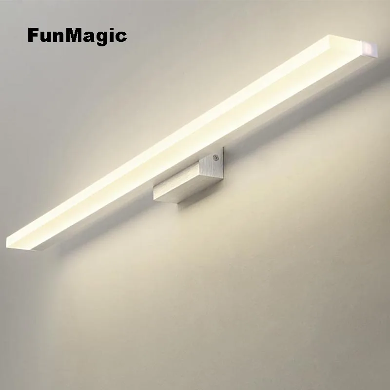 Brief Modern Brushed Aluminum Led Wall Lamp Bathroom Toilet Long