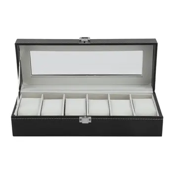 

Storage Watch Case Fashion 6 Grid Casket Watch Winder Boxes PU Leather Storage Watch Case Classical Gift Jewelry Display Holder