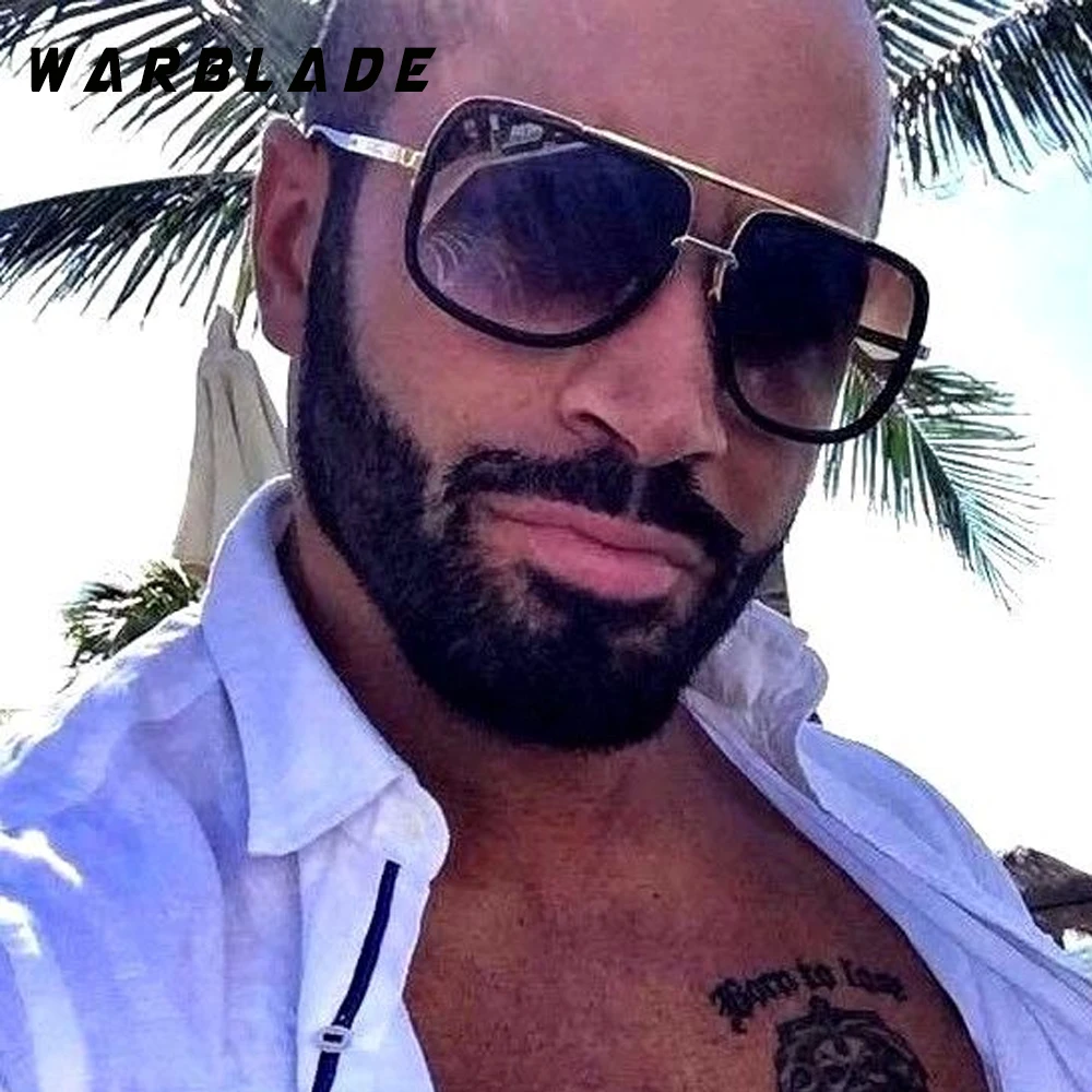 Dégradé Surdimensionné Mode Carré Designer Sol Hommes Femelle Nuances Femmes Oculos Lunettes De Soleil Warblade Marque wOZliuPkXT