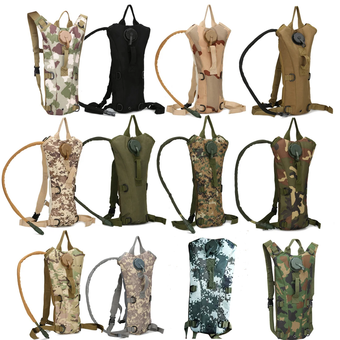  3L Water Bag Molle Military Camouflage Tactical Hydration Backpack Outdoor Camping Nylon Fashion Wa