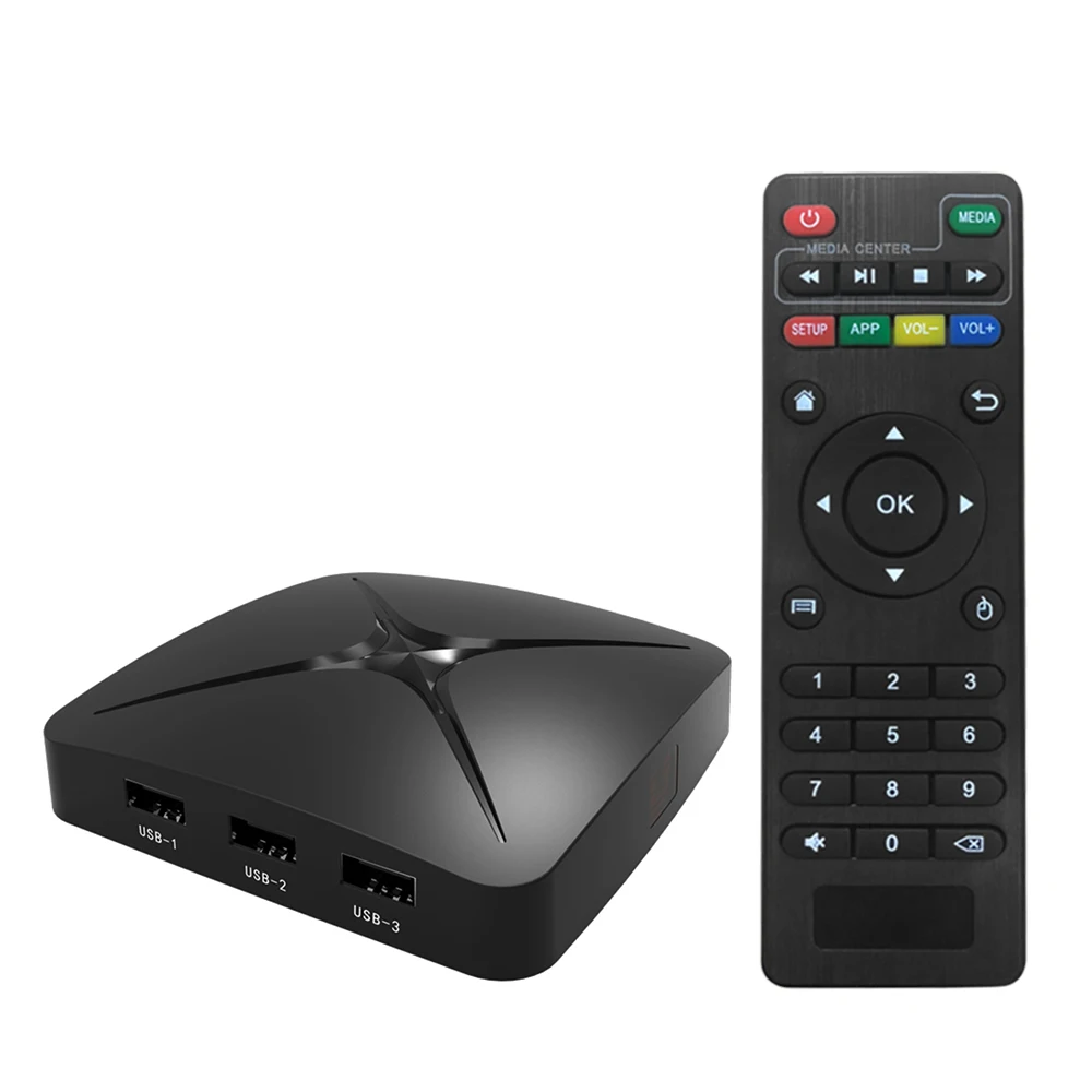 T96N + Smart Android 7 1 ТВ приставка 4 ГБ/32 ГБ RK3328 Четырехъядерный 4K Full HD 1080P H.265 2 4G 5G WiFi LAN BT4.1