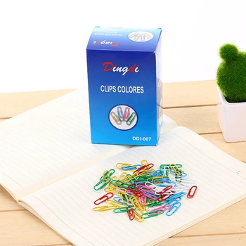 

70pcs/box 6 Color Mix 28mm Rainbow Color Metal Paper Clips File Notes Classified Clips Student Stationery School Office Supply