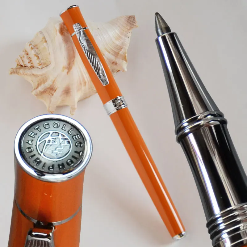 

ROLLER BALL PEN PICASSO 607 ORANGE BLACK RED WHITE AND SILVER LEAF CLIP CAN CHOOSE ORIGINAL BOX OR NOT BEST GIFT BUSINESS OFFICE