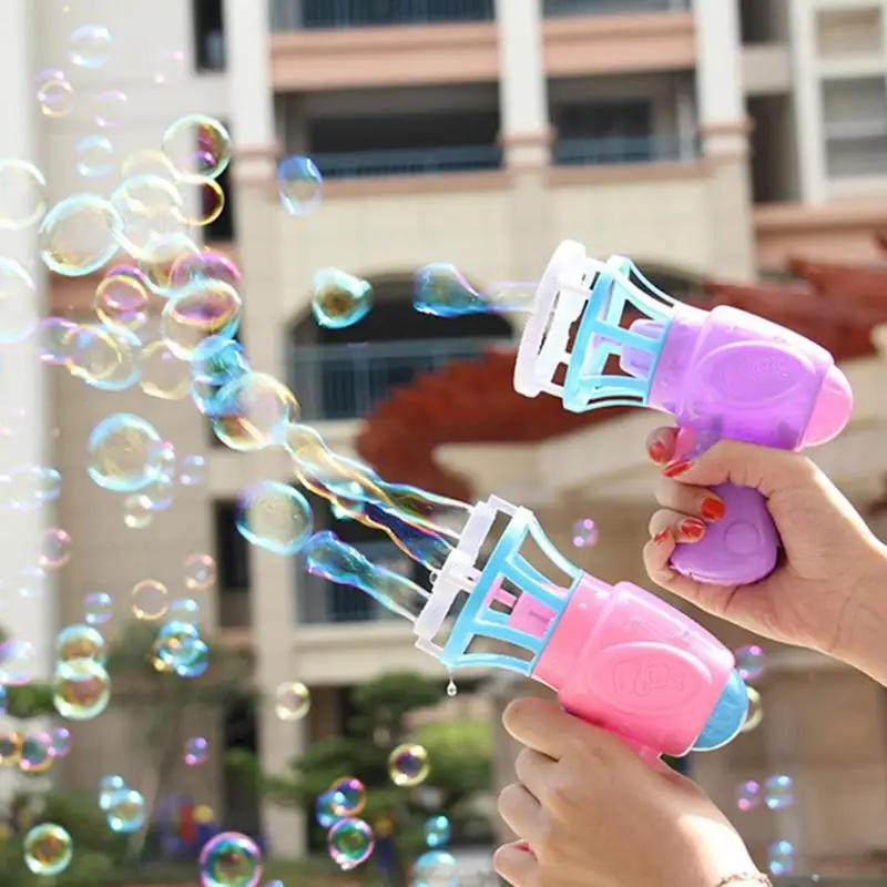 Summer Funny Magic Bubble Blower Machine Electric Automatic Bubble Maker Gun with Mini Fan Kids Outdoor Toys Wedding Supplies