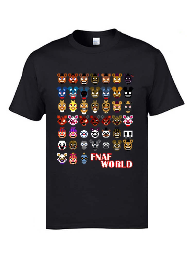Новинка г., футболка FNAF World Game хлопковые футболки с вырезом лодочкой в европейском стиле топы с забавными персонажами из мультфильмов, футболка