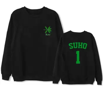 

Kpop exo 4th album the war member name printing o neck sweatshirt for fans supportive unisex loose thin pullover hoodies
