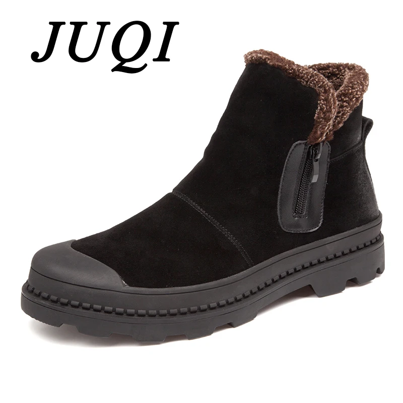 Men Boots Winter With Fur 2018 Warm Snow Boots Men Winter Boots Work Shoes Men Footwear Fashion Rubber Ankle Shoes