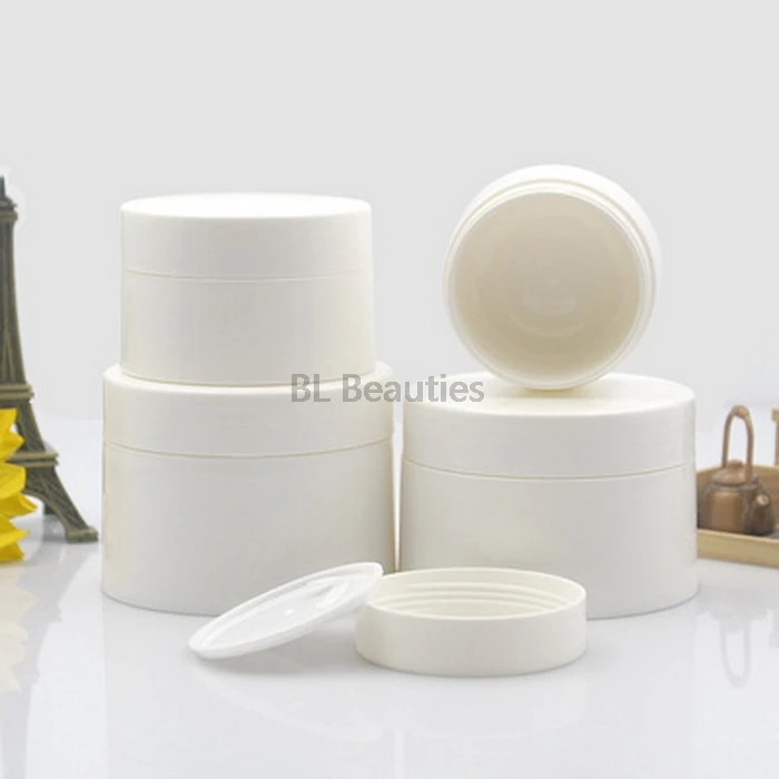 

100pcs/lot Empty PP Plastic White Cream Jar 30g 50g 100g 120g Fashion Cosmetic Packaging Pot Container with Inner Lid