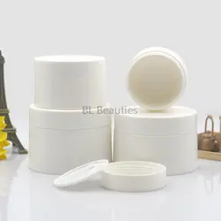 100 шт./лот пустой ПП Пластик белая банка для крема 30 г 50 г 100 г 120 г Мода косметический контейнер для упаковки контейнер с внутренней крышкой