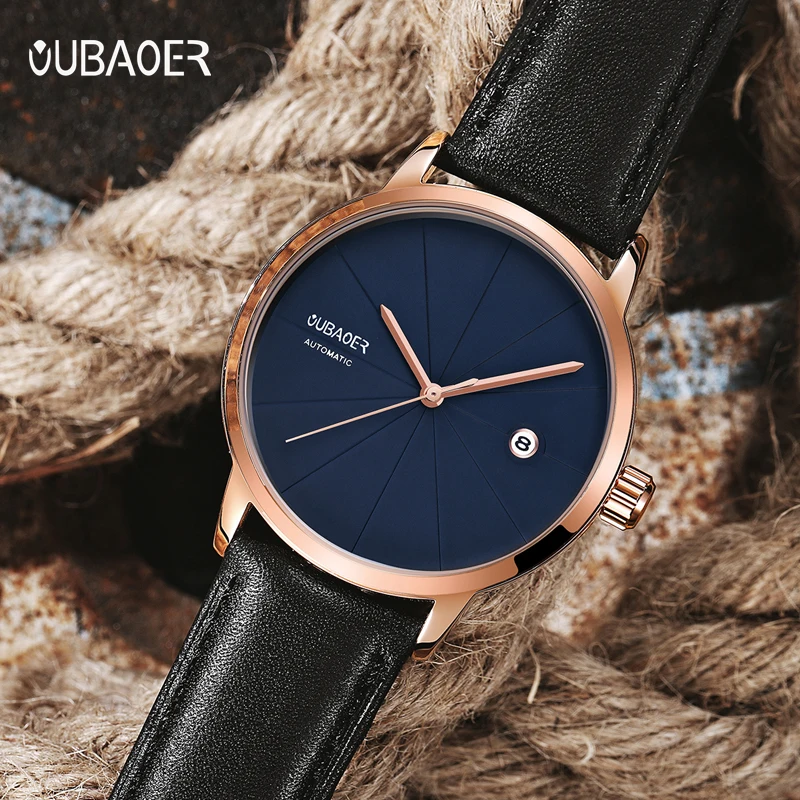 Бренд OUBAOER 2018 механические часы мужские спортивные модные автоматические