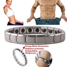 Браслеты для Для женщин Для мужчин Модные украшения Пара Серебряный браслет турмалиновый, для энергии здравоохранения магнитный браслет подарок