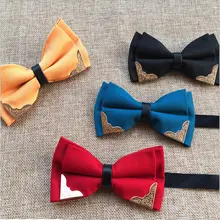 Модный дизайн мужской унисекс бутик двойной металлический бантик для головы Галстуки новая однотонная бабочка галстук-бабочка Классические Вечерние галстук Gravata