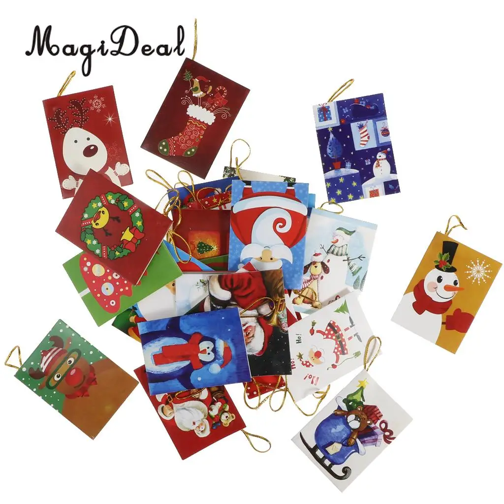240pcs Christmas Paper Message Cards Hanging Gift Cards Tags Xmas Tree Decor