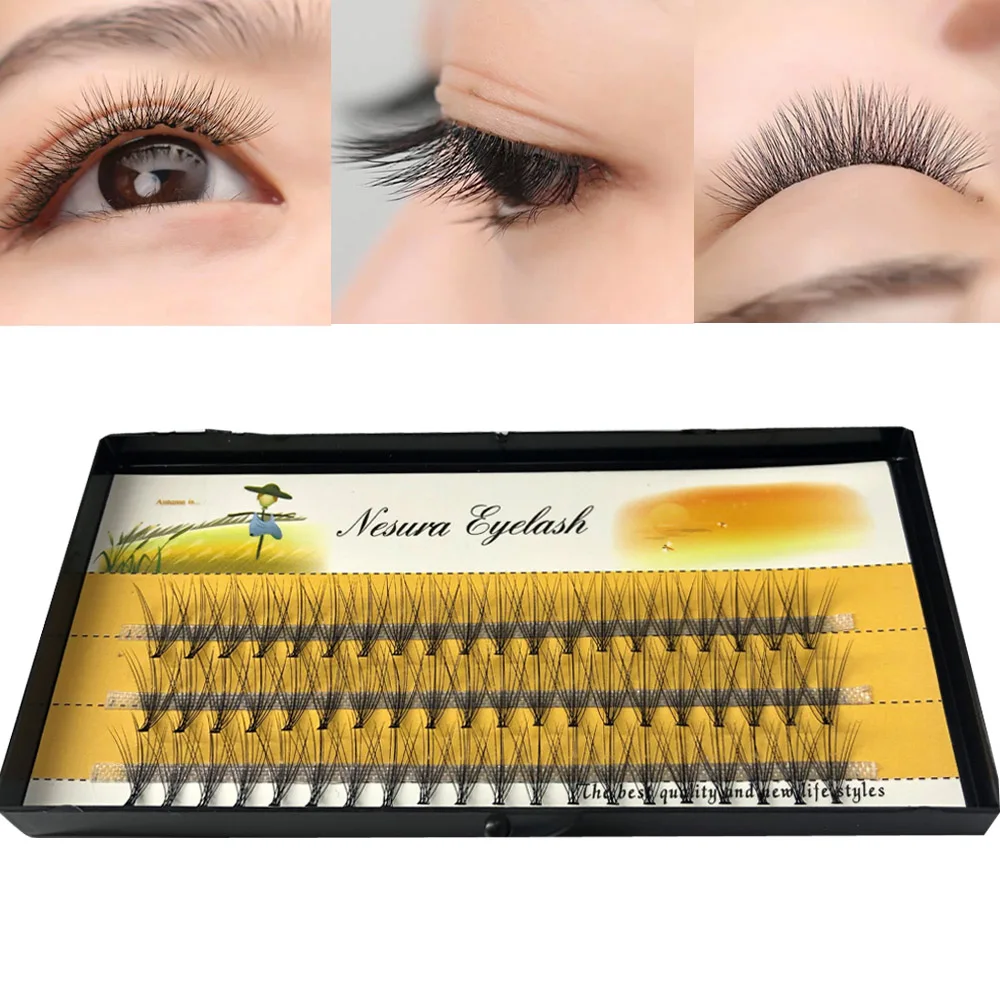 

1 Case 60Pcs Natural False Eyelash Extension Makeup 10D Mink Individual Faux Eye Lashes Professional Fake Grafting Cilias